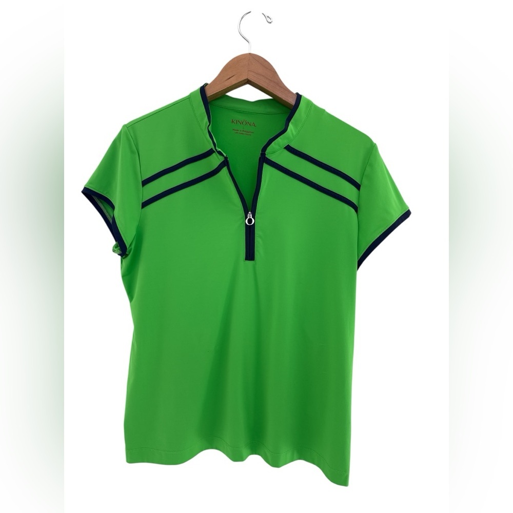 KINONA women's short-sleeve 1/4 Zip performance golf polo